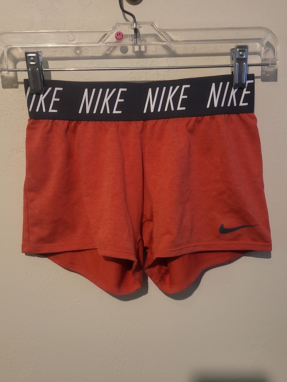 Nike Women's Red Athletic Shorts with Logo Waistband